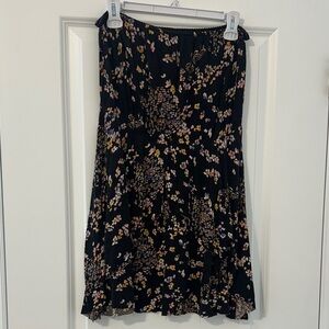 Floral Black strapless dress